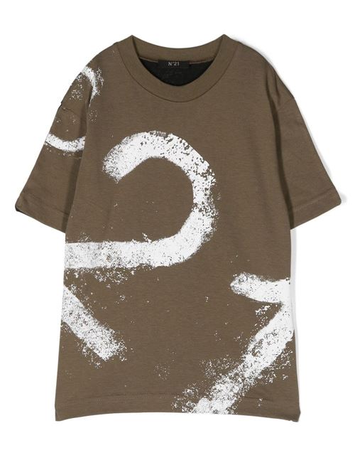 T shirt bicolor con stampa N°21 Kids | N21 580N01530NC10